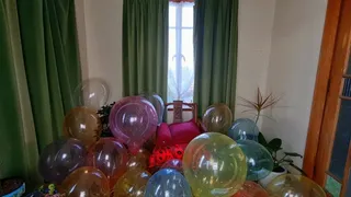 I caught you playing with balloons! Mass Pop!