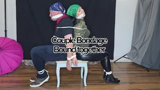 Couple Bondage - Tied together for struggle