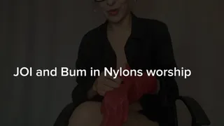 JOI and Bum in nylons worship