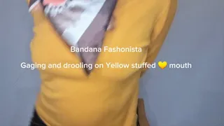 Bandana Fashionista Winter Yellow sel gagging and drooling