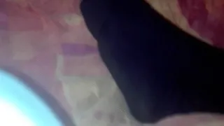 Sockplay in Floppy Nylons Black Socks on Bed PART 2