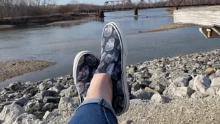 Playing in and out of Vans by the Riverside