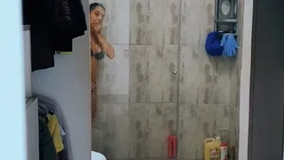 In the shower with me