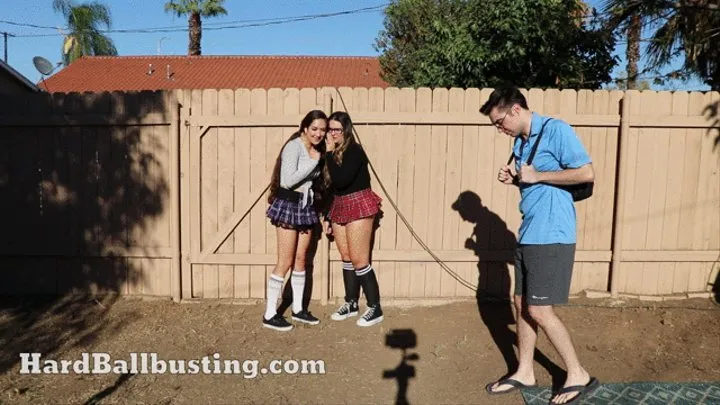 Mistress Loow and Lady School Nerd Wedgie throw in dirt