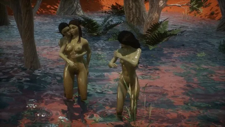 The Forest Nymphs Take a Bath