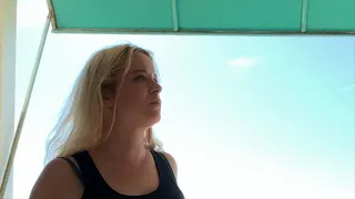 Stepmom on vacation by the ocean fucks stepson