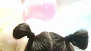 Blow balloon funny