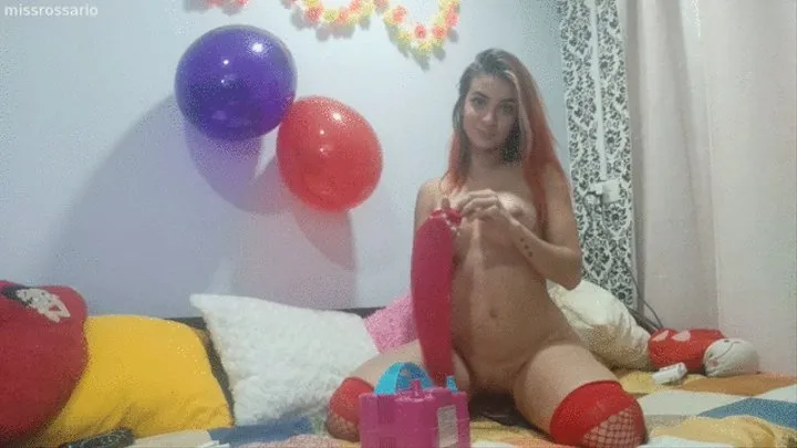 Sexi looner girl long balloon cum 1