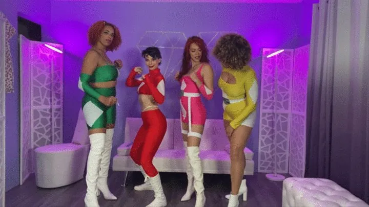 Lady Power Rangers Compare Size and Strength