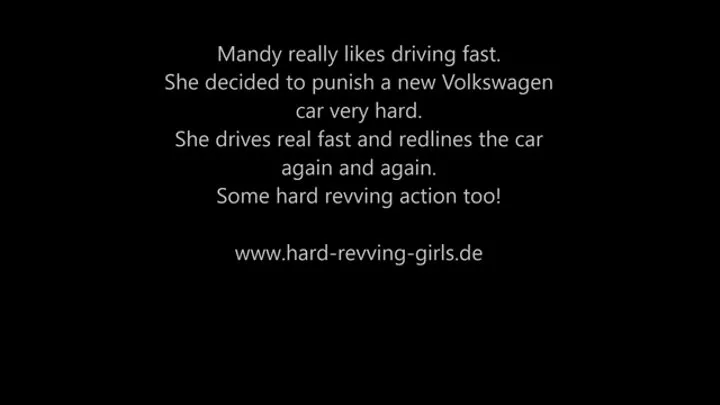 Mandy drives Volkswagen Golf very hard