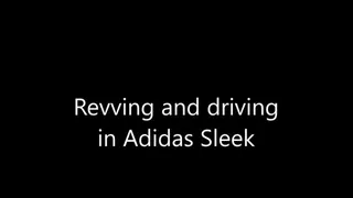 Model Ina Revving und Driving Ford Fiesta ST in Adidas Sleek Sneaker