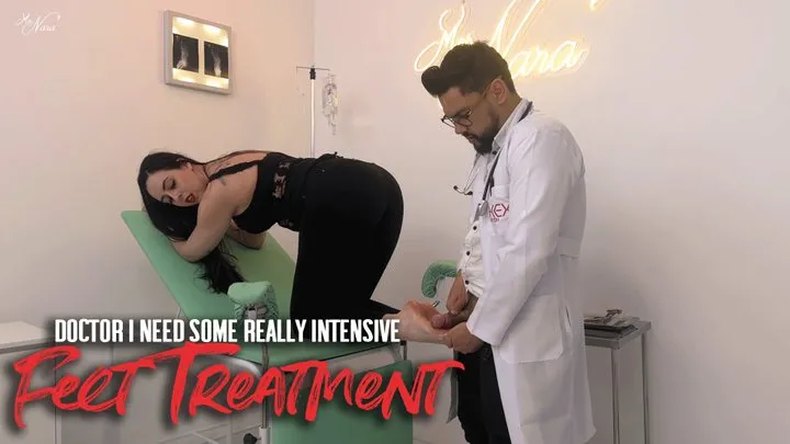 Doctor Hex treat Nara's feet with an intense footjob