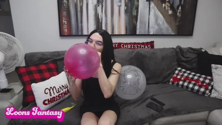 Playing with 3 different balloons and popping them