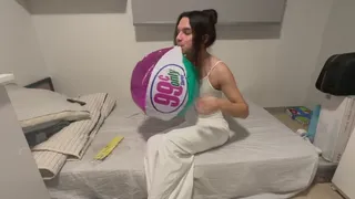 Owllete blows up and deflates 99 cents store beach ball