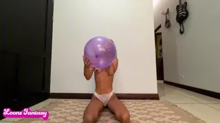 Akina blows up and humps pop balloons with 2 different angles (nude)