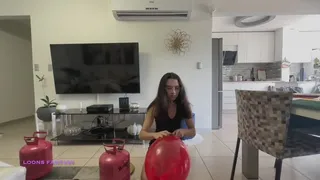 Owllete has an orgasmwith helium balloons and pops them