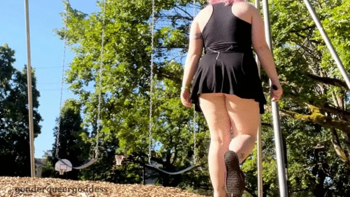 Barefoot on the Swing With No Panties