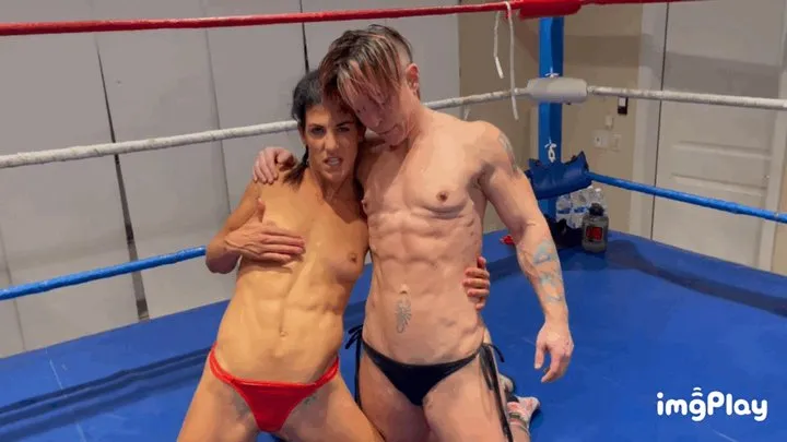 Part 3 Bianca vs KO in a topless abs worship video