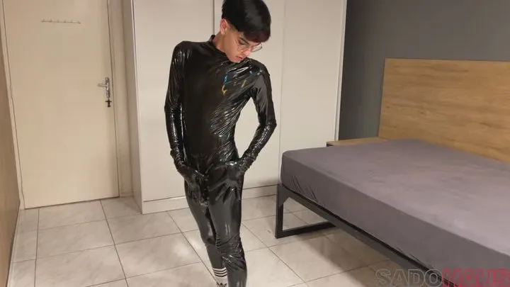 Top Leather Boyfriend Binds and Fucks His Latex Bottom