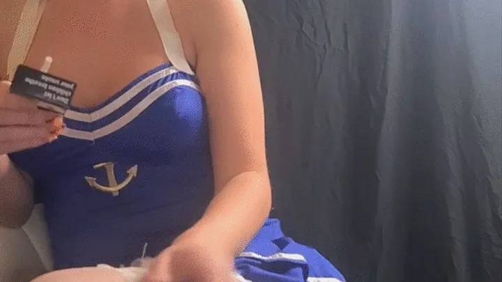 Smoking MILF in a cheeky sailor outfit