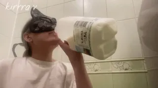 Drinking and puking gallon of milk