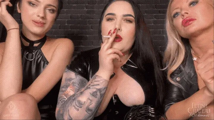 Today you will serve as a human ashtray for 3 Dommes