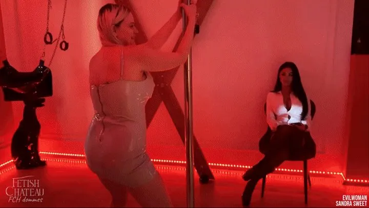 Evilwoman made strap-on fucking on new stripper girl