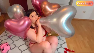 Helium Heart Balloons Bikini Fun with Popping and Grinding and B2P by KyraJune