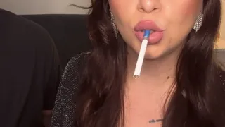 Smoking sensual french kiss