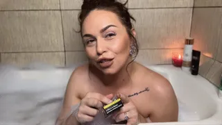 Smoking red malrboro in the bathtub