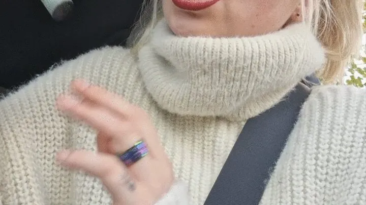 Carsmoking with Red Lipstick