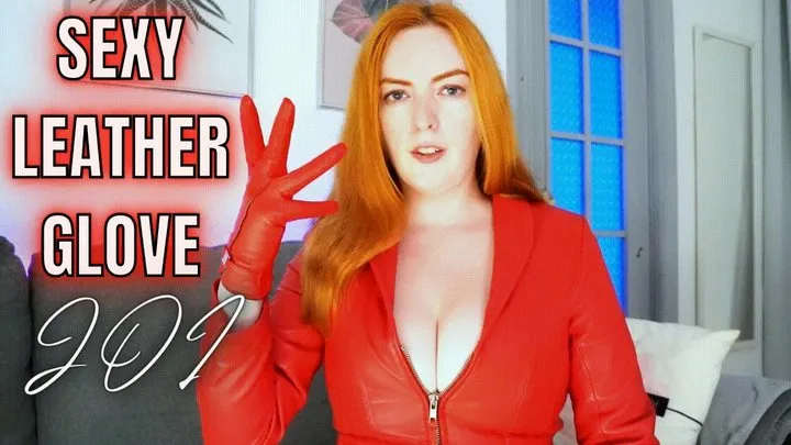 Sexy Red Leather Glove JOI