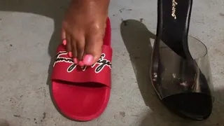 Putting on heels