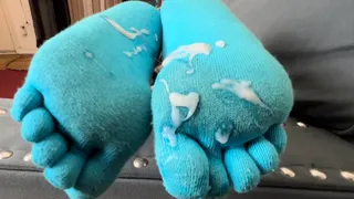 blue raspberry sockjob (double cumshot)!!