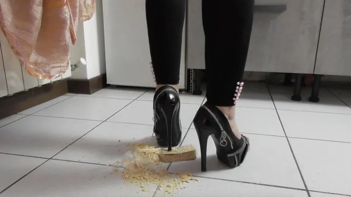 Crushing crackers in high heels (visual 2)