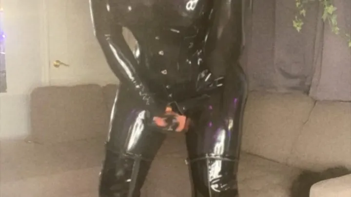 CREAMY LATEX CATSUIT MASSIVE CUMSHOT