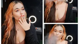 Sexy smoking, Dangling handsfree drags -Smokingrapunzel