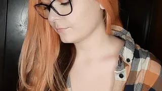 Sexy smoking wearing glasses