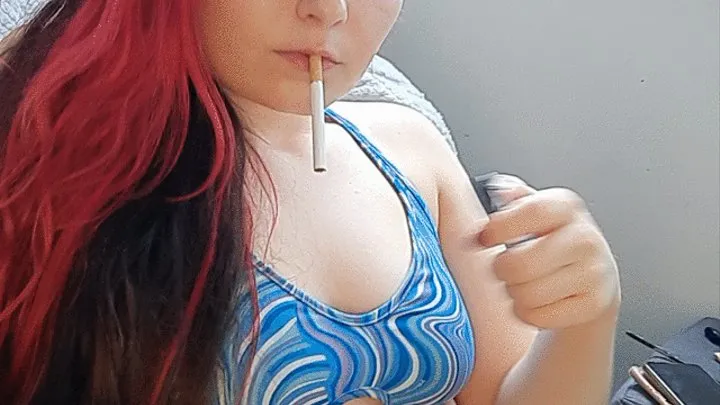 Smoking in a bikini *