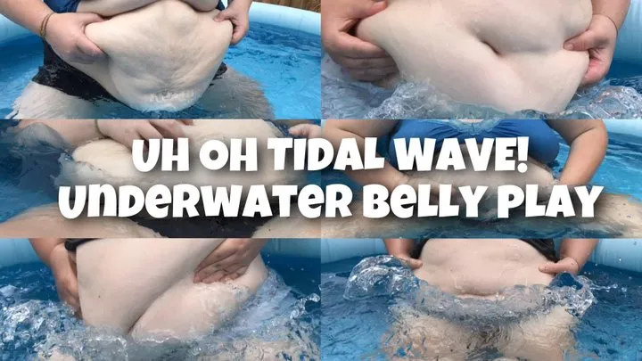 UH OH! TIDAL WAVE!???????? Underwater belly play & jiggling in tiny pool!