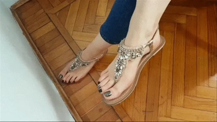 Scarlet sandals and feet pt 1