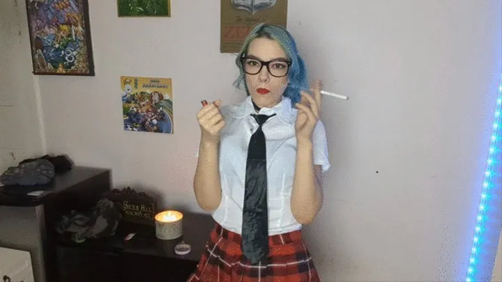 Naughty School Girl Smoking Fetish