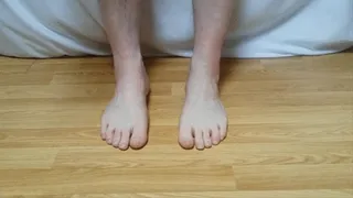Naked feet enclosed in a bag