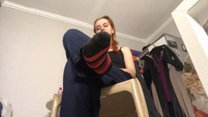 Smelly socks teasing!