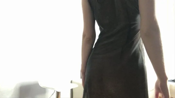 Tease in a transparent dress!