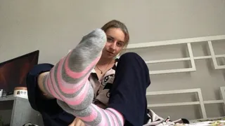 Socks tease, remove them!