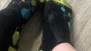 Dirty socks in crushed eggs!