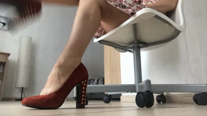 Dangling with heels!