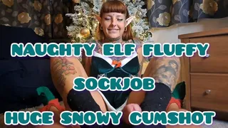 NAUGHTY ELF FLUFFY SOCK JOB ENDS WITH THE BIGGEST CUMSHOT I HAVE EVER SEEN!