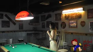 Rose Strips and Plays Pool